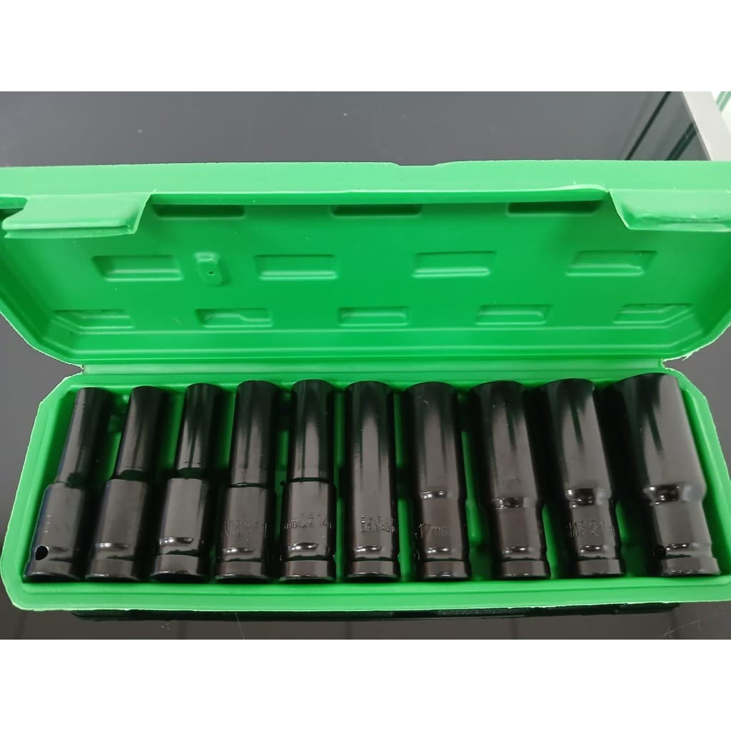 Kit Jogo De Soquete  Impacto Longo 1/2  10 A 24mm 10pçs