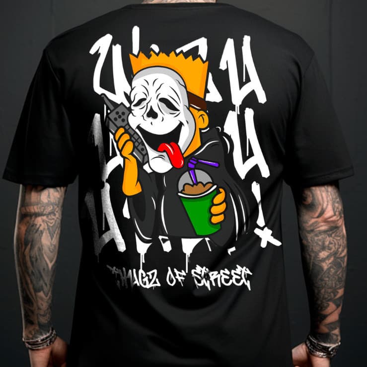 Camiseta Básica Estilo Streetwear Bart Terror Unissex 100% Algodão Lançamento