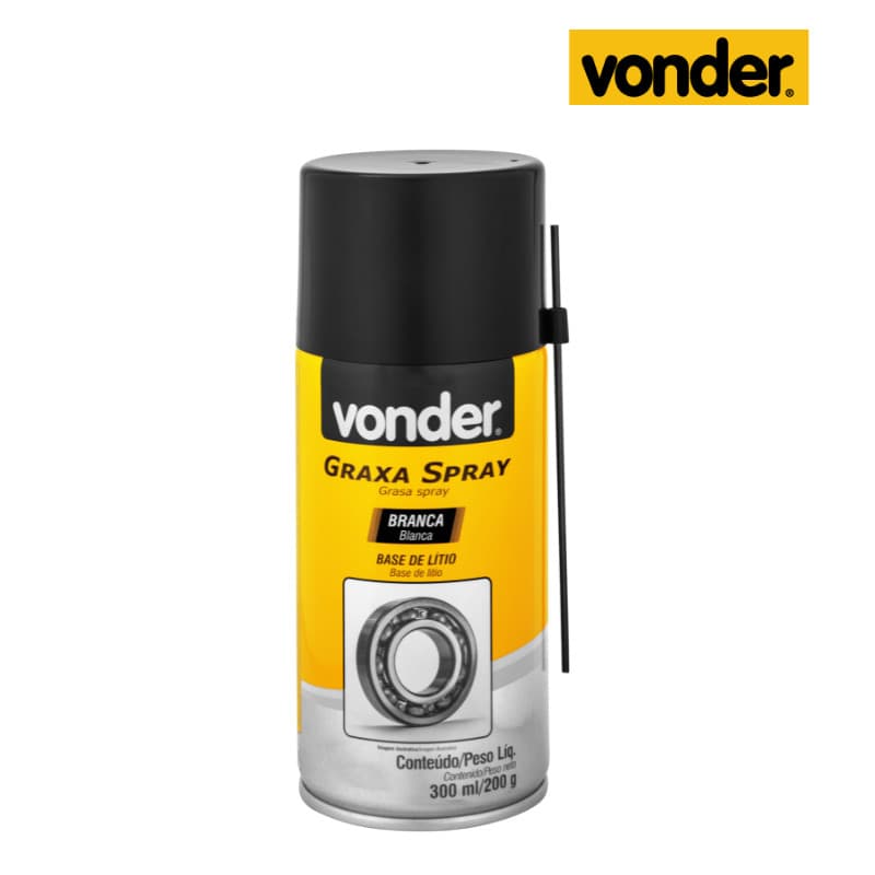 Graxa Branca Spray Vonder 300ml – Lubrificação Eficiente e Duradoura