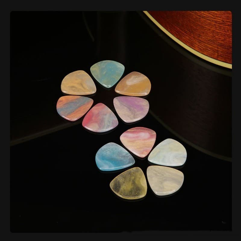 5 Peças Palhetas De Guitarra De Resina Acessórios Personalizados De Jogo Rápido , Cores Ricas