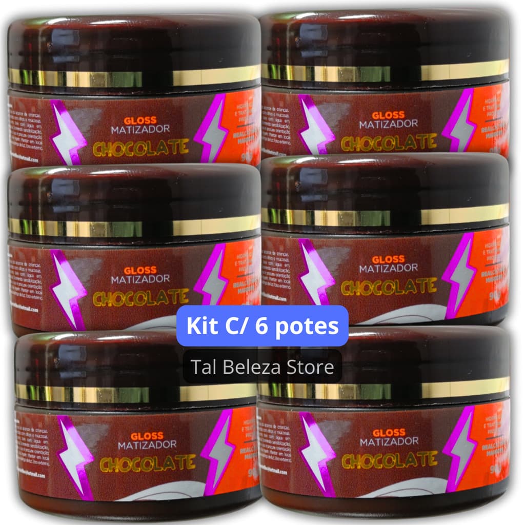 Matizador Ouran Efeito Chocolate 90g Kit C/ 6 potes