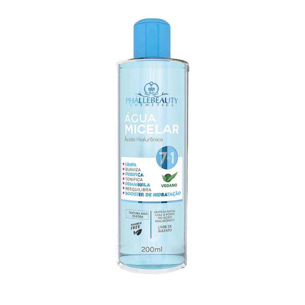 Agua Micelar 7 em 1 Acido Hialuronico - Phallebeauty