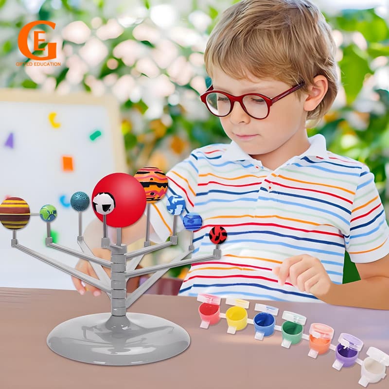 Sistema Solar Nove Planetas Modelo De Montagem De Bricolage Planetário Kids Astronomia Educacional Brinquedo