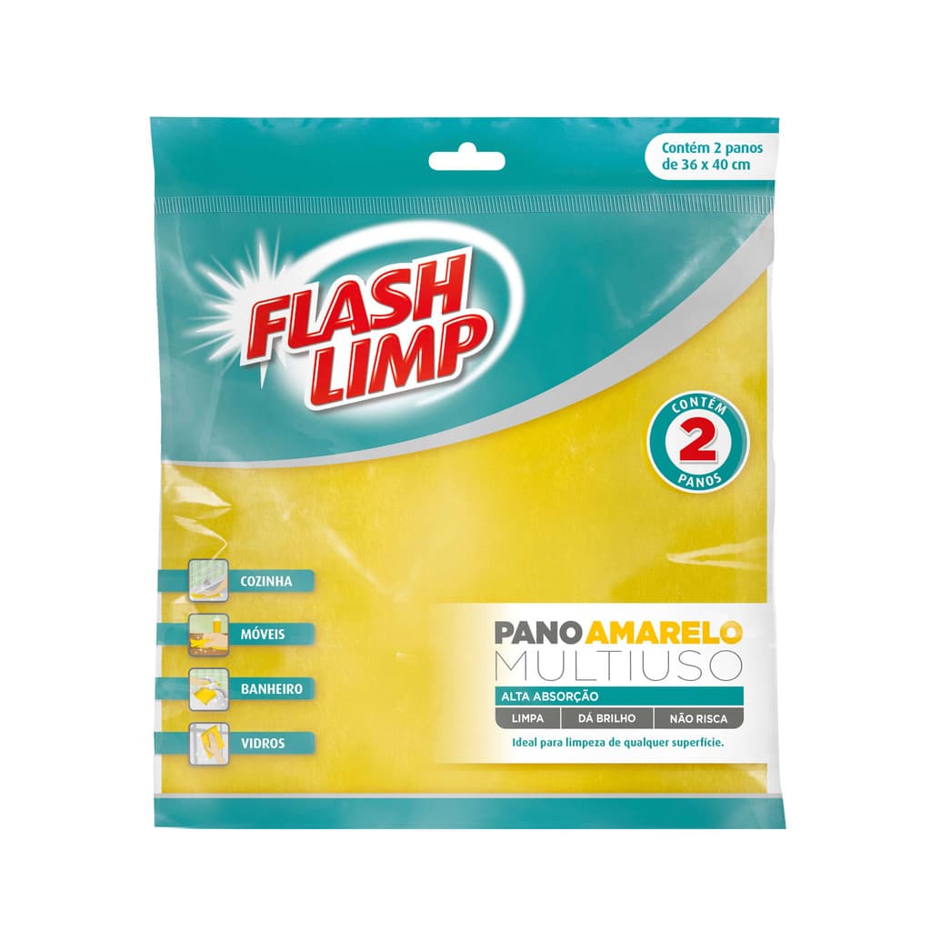 PANO AMARELO MULTIUSO 2 PC