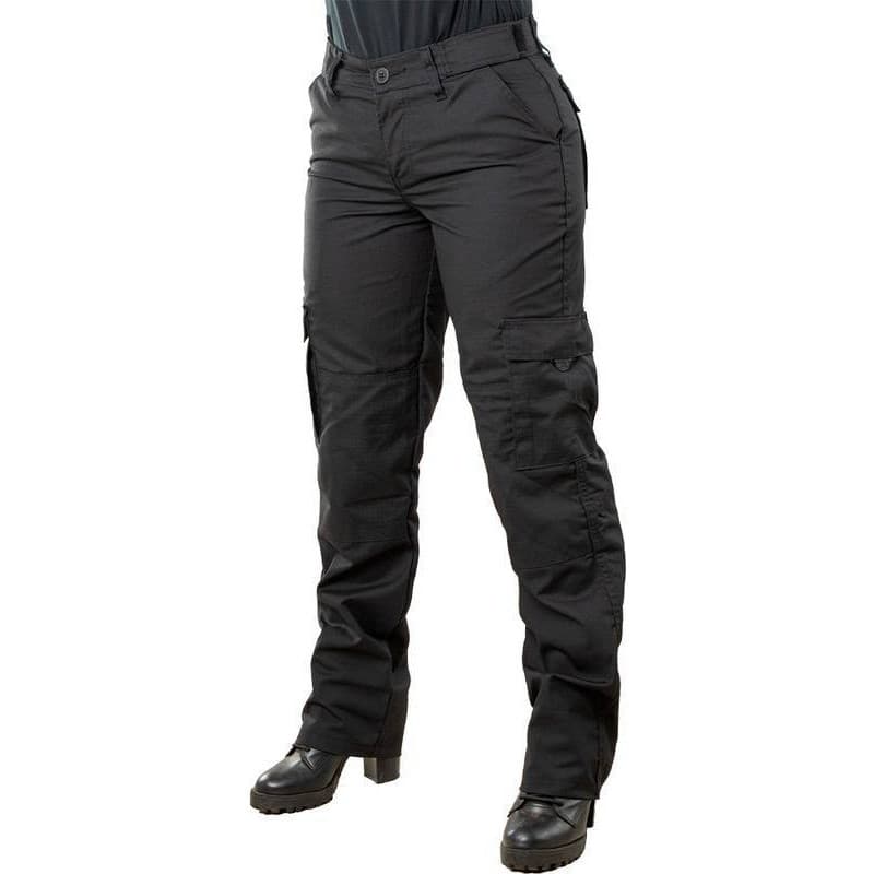 Calça Ripstop Feminina 6 Bolsos Vigilante Guarda  Preta