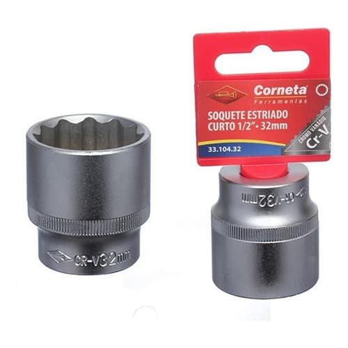 Soquete Cachimbo Pito encaixe 1/2 x Bocal de 32mm Estriado Saga Corneta