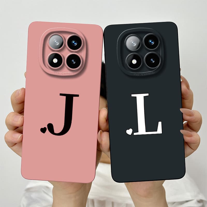 Para Xiaomi Redmi Nota 14 Pro Note14 + 14Pro Plus 5G Bonito Letras Iniciais Lente Capa Protetora À Prova De Choque Macio