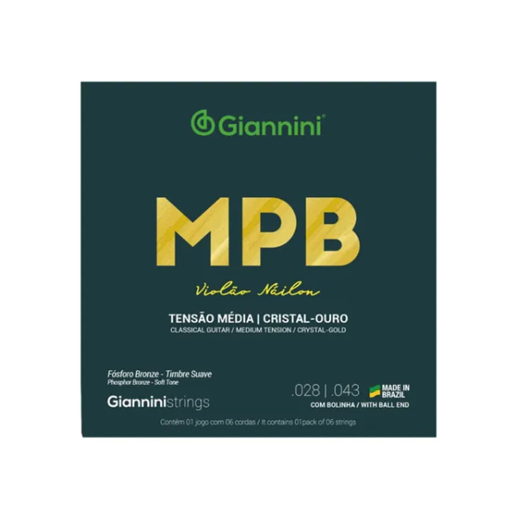 Encordoamento GIANNINI Violão Nylon MPB GENWG Ouro