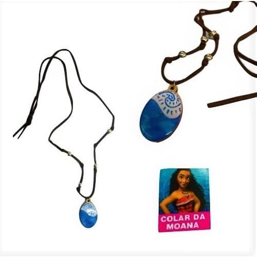 Colar Infantil Princesa Moana Com Pingente De Pedra
