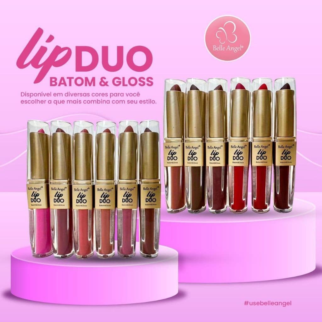 Lip Duo Batom e Gloss - Belle angel 2 EM 1