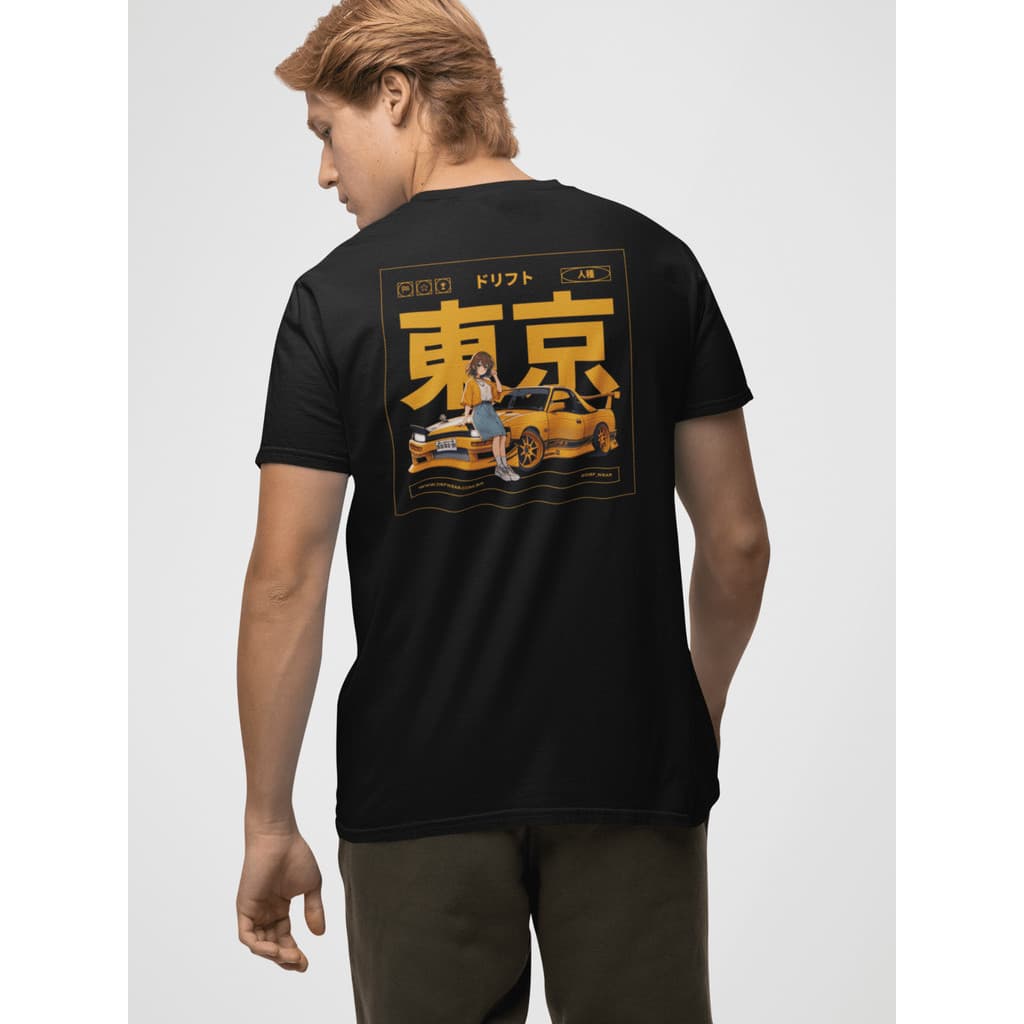 Camiseta Masculina 100% Algodão Gola Careca Blusa Streetwear Estilo de Rua Com Estampa Grande Anime Japones Car