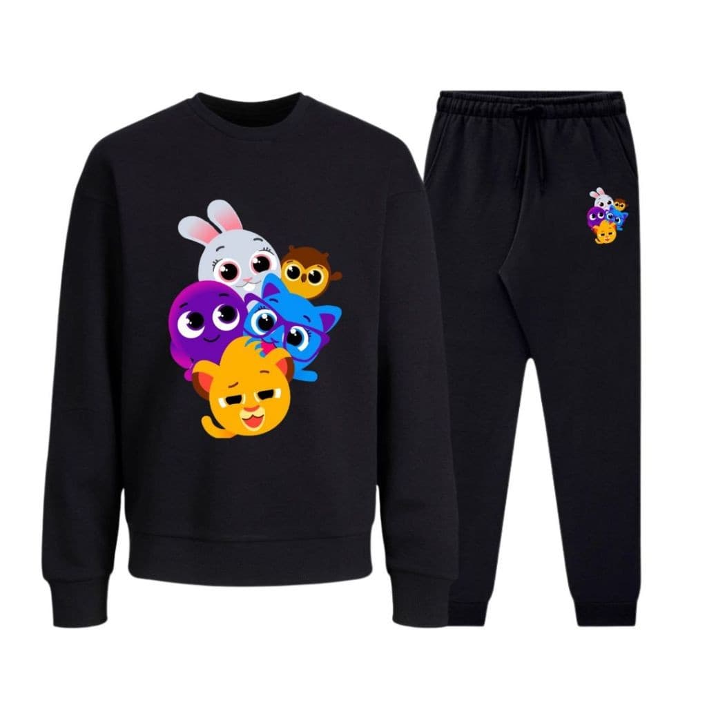 Conjunto abrigo infantil menino menina calça + moletom careca desenho Bolofofos