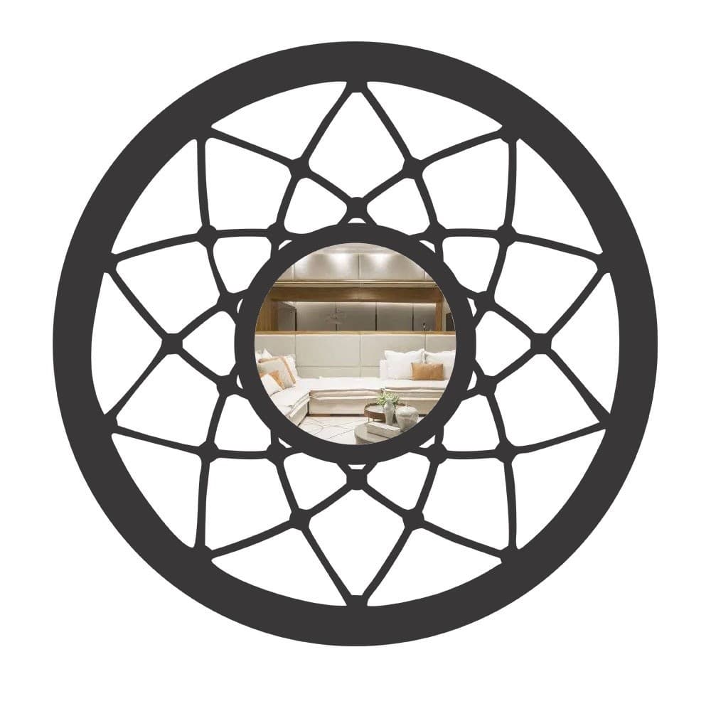 Mandala Espelho Decorativo Filtro dos Sonhos em MDF 30x30cm