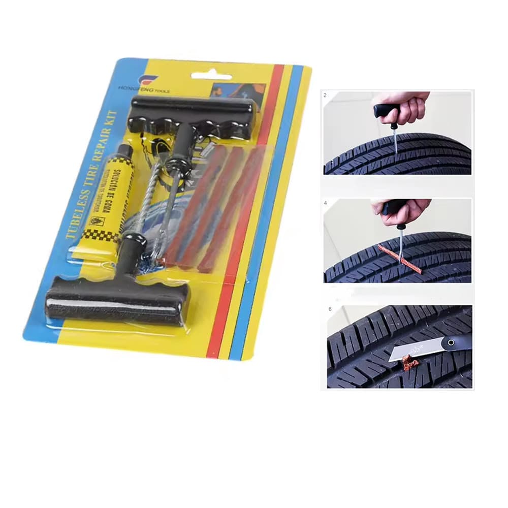 Kit Reparo Pneu Macarrão Carro Moto 6 Peças