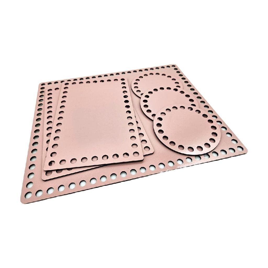 Base Fundo Cesto Crochê Medidas Kit Higiene Rosa 06 Peças
