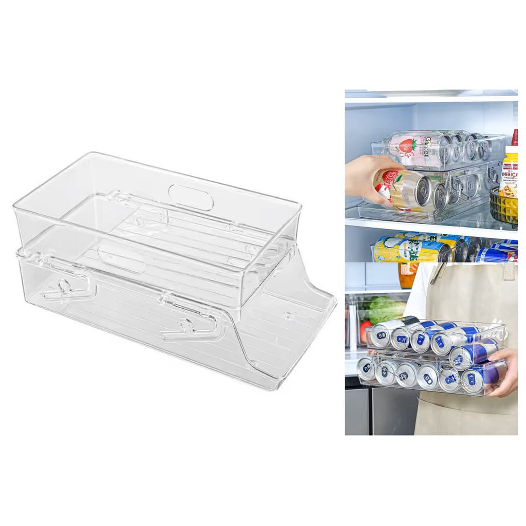 Organizador Geladeira Porta 12 Latas Dispenser Suporte