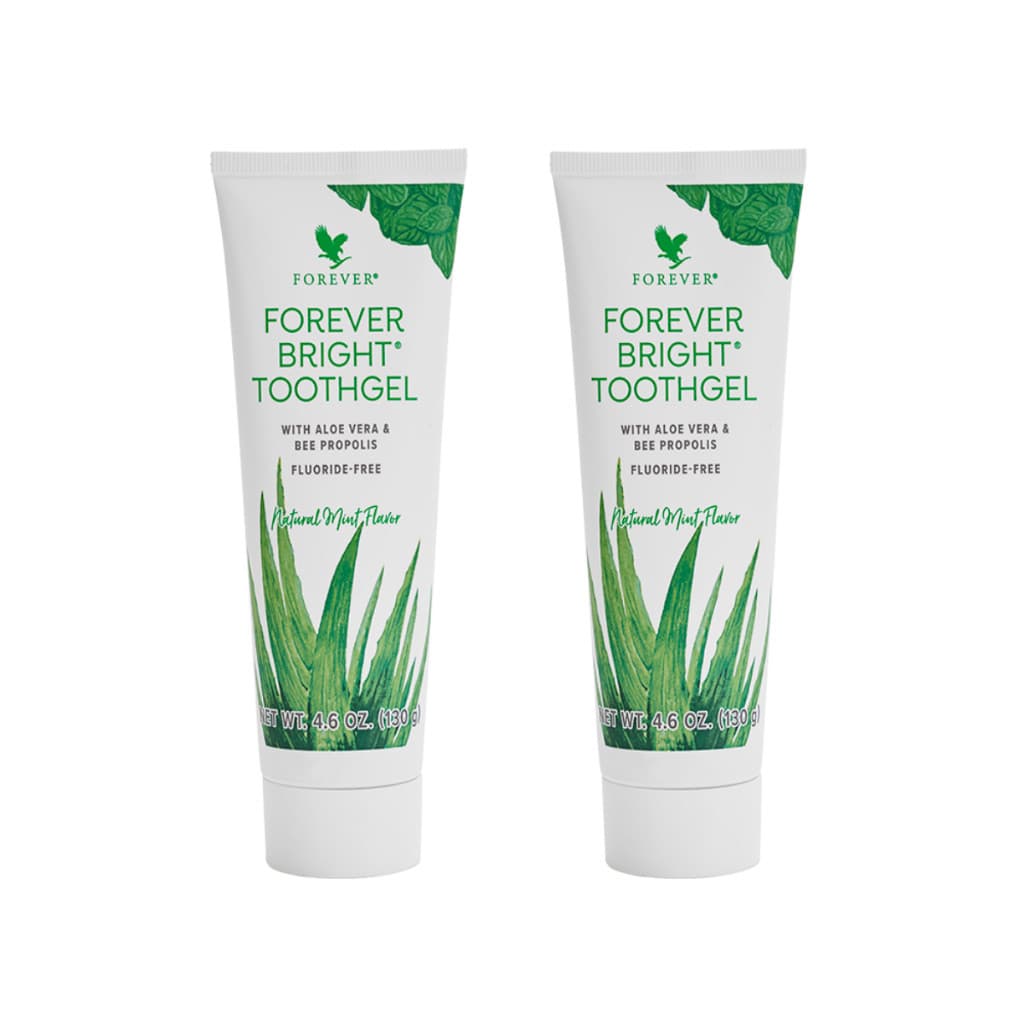 Gel Dental Aloe Vera e Própolis 130g Kit com 02 Undes Natural Sem Fluor Pasta de Dente Bright Toothgel