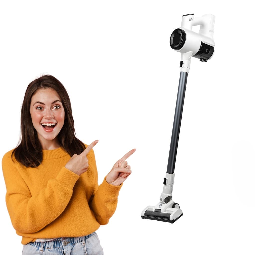 Aspirador de Pó Sem Fio Portátil Bivolt Com Escova Motorizada Filtro HEPA Recarregável e Iluminação em LED