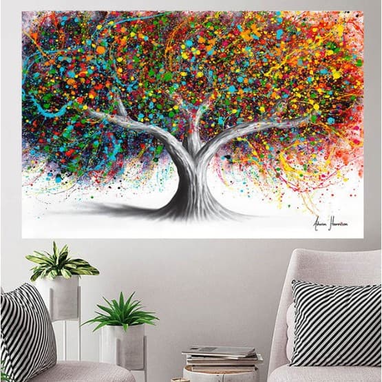 Quadro Decorativo  Arvore Colorida Grande Sala Quarto