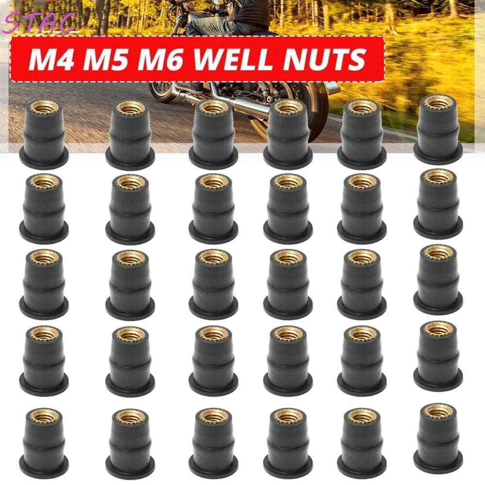 Porca De Poço De Borracha STAC Moto-Estrada 4/5/6mm Fixador Cego Universal Métrico Para Suzuki M4/M5/M6
