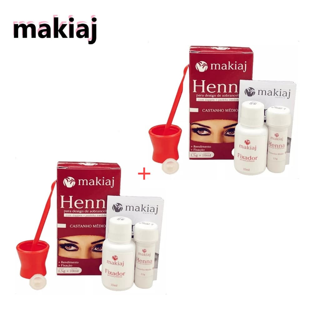 Kit 2 Henna Sobrancelhas Makiaj Natural Fixação