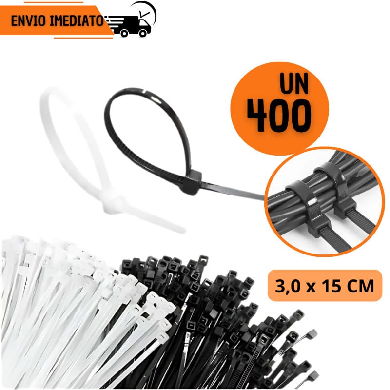 Kit 400 Abraçadeira Nylon 3x15 Enforca Gato Cintas Plásticas
