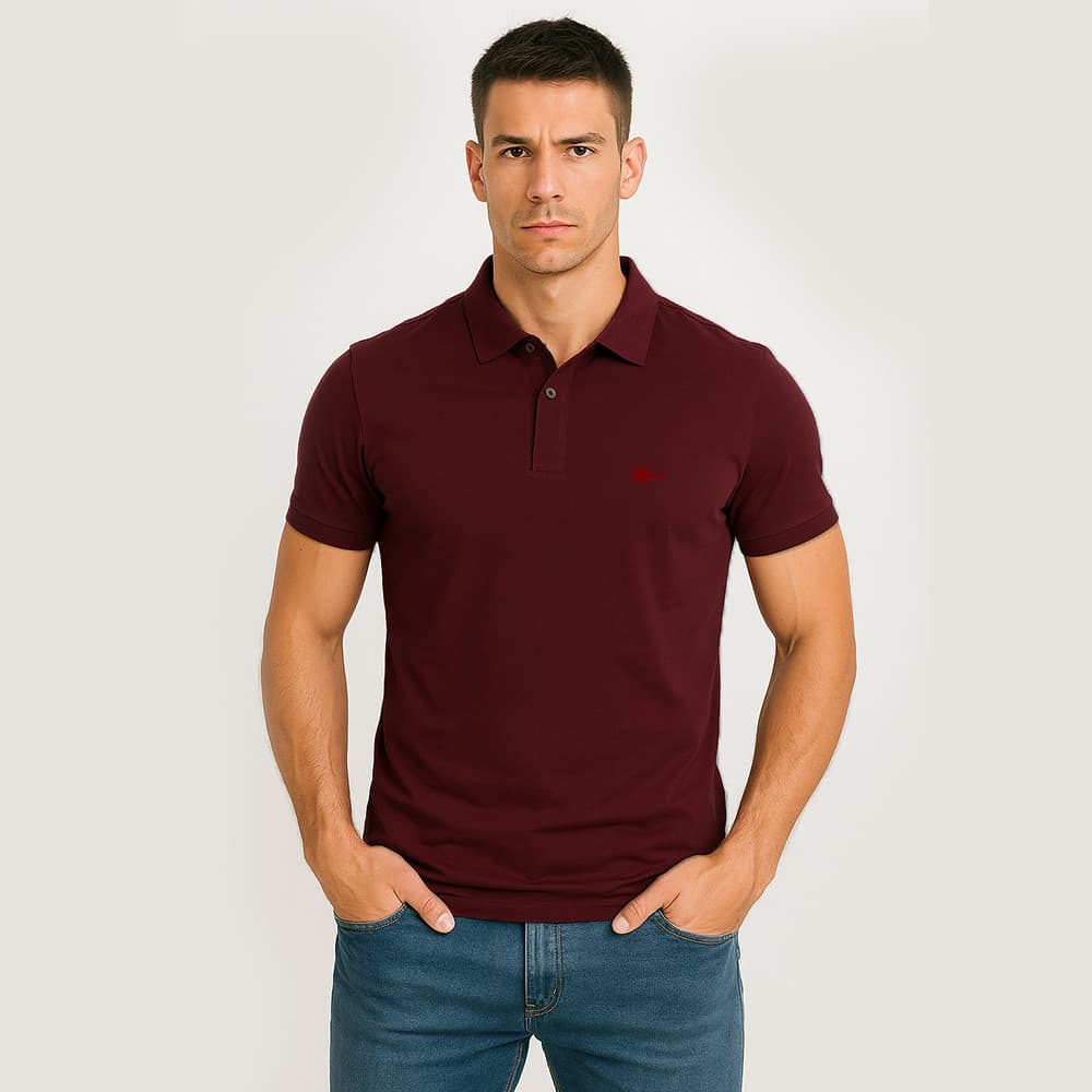 Camisa Polo Masculina Básica Sallo Premium Marsala
