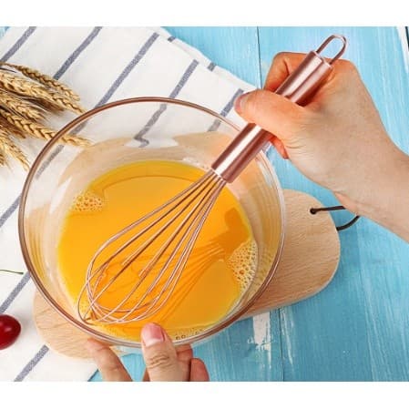 Batedor de Ovos Fouet Fue Rose Gold / Claras Aço Inox 30 cm Utensílios Cozinha