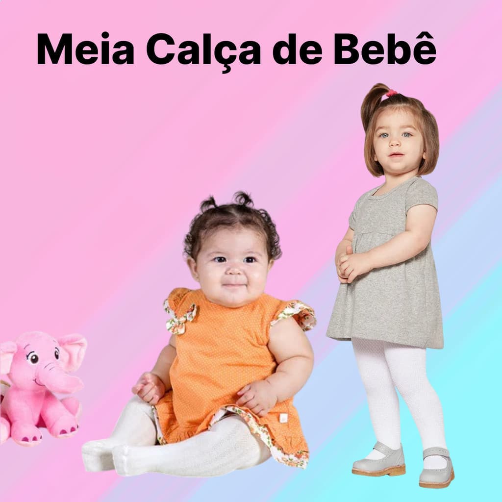 Kit 2 Pares De Meia Calça Para Bebês Infantil Para Inverno Quentinhas Algodão Preto e Branco