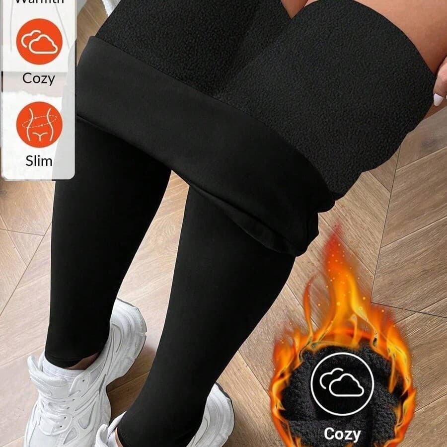 Leggings Térmicas e Grossas de Plus Size para Inverno