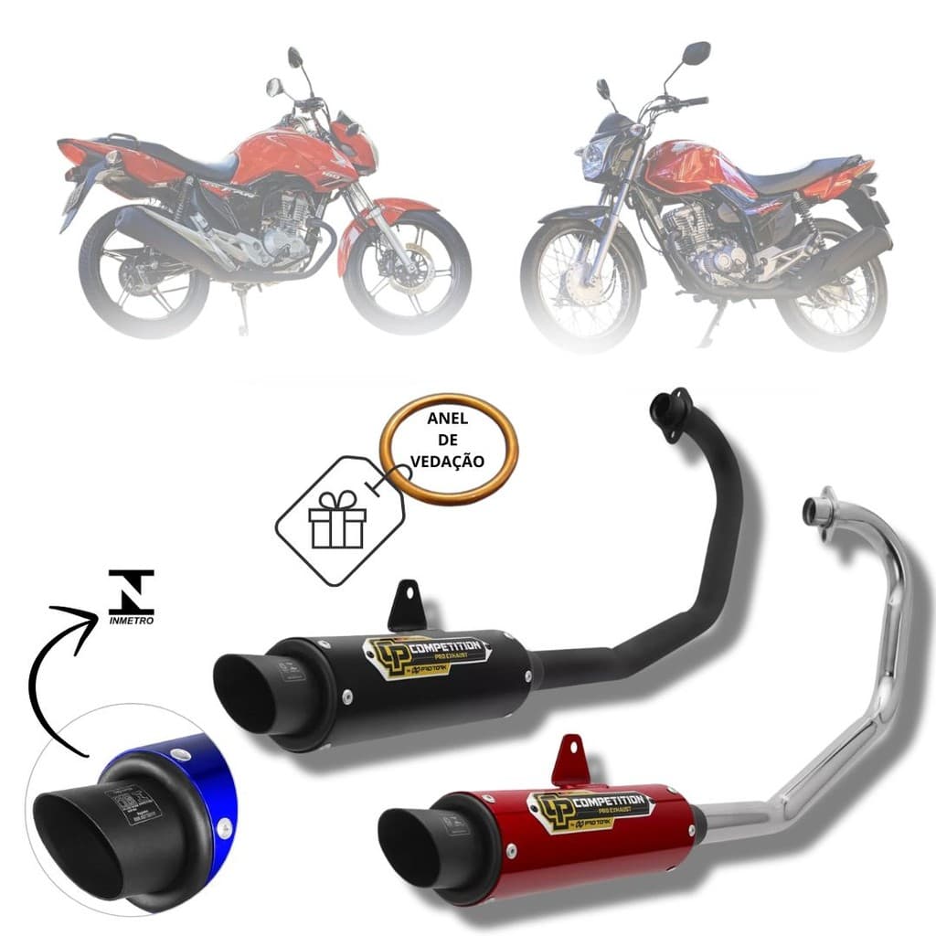Ponteira Esportivo Fan/Start 160 Mais Anel Vedação 2016 a 2024 Para Moto Pro Tork Competition