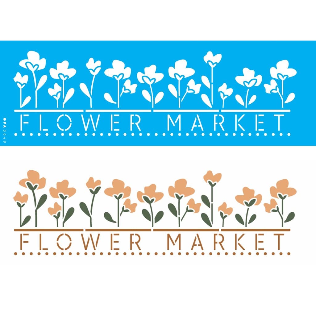 Stencil Farmhouse Flower Market 10x30 Opa 3649