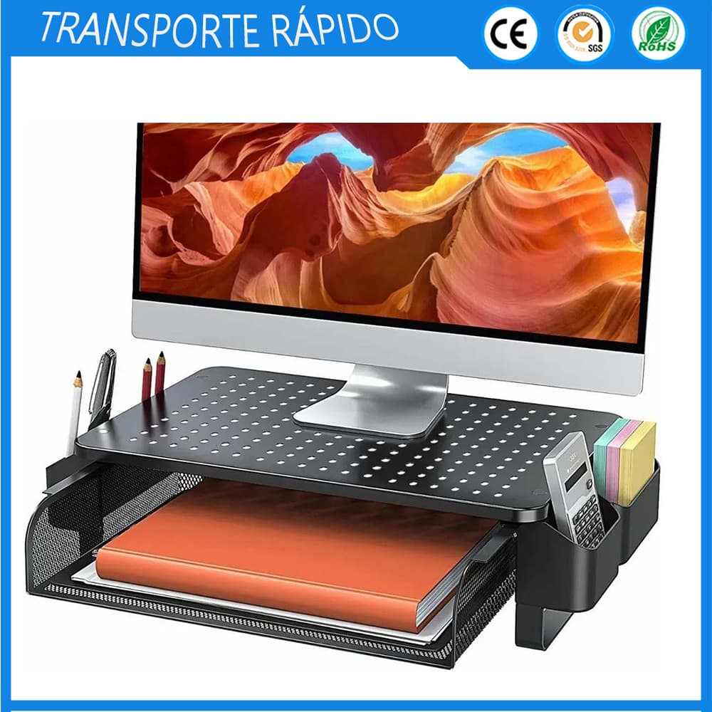 Suporte para computador Suporte para computador de secretária Organizador de ecrã de computador portátil Tabuleiro para