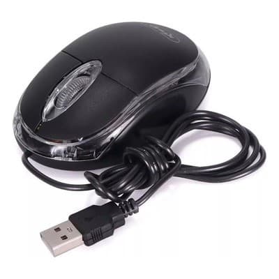 Mouse Óptico com Fio LED Vermelho e Conexão USB – Preciso e Scroll