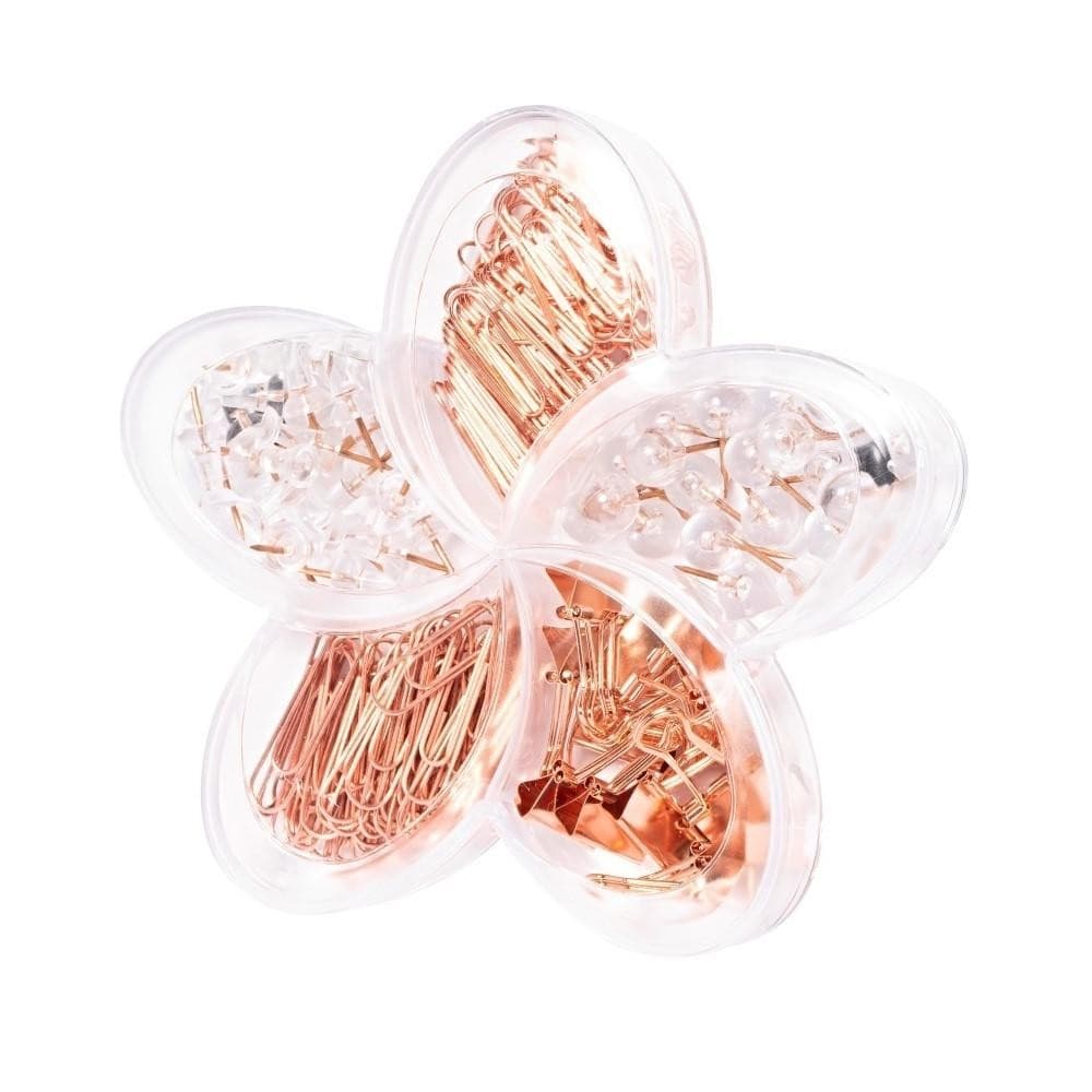 Kit Flor de Lotus Rose Gold Binders Percevejo Clips 23115 Molin