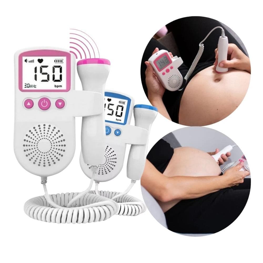 MONITOR BATIDAS CORACAO BEBE DOPPLER FETAL CARDIACO APARELHO PORTATIL FREQUENCIA OUVIR GRAVIDEZ