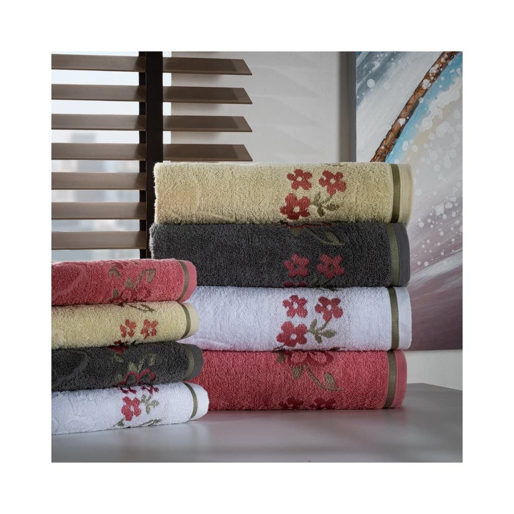 Toalha de Rosto 50x70cm Jacquard 400g/m² Borboletas Macia Alta Absorção