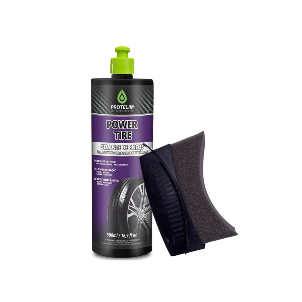 Power Tire Pneu Pretinho Selante De Pneus Protelim + Aplicador Detailer