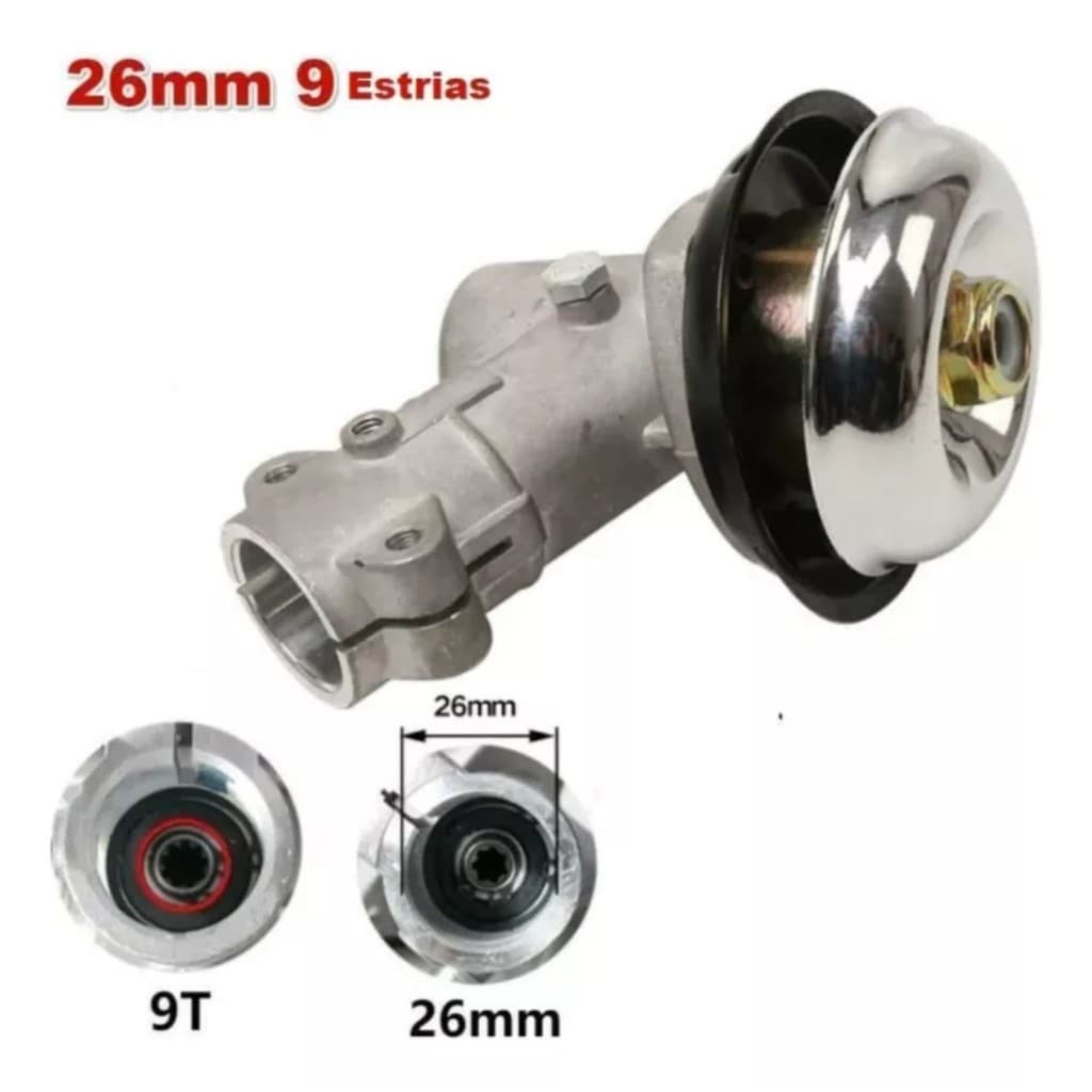 Ponteira Transmissão Roçadeira Tubo 26mm 9 Estrias