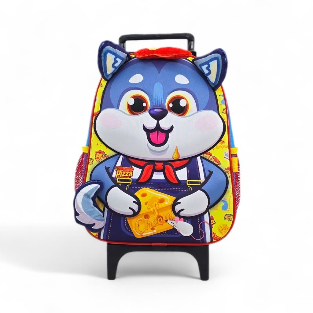 Mochila media escolar creche maternal prezinho passeio rodinha bichinho animais 3D