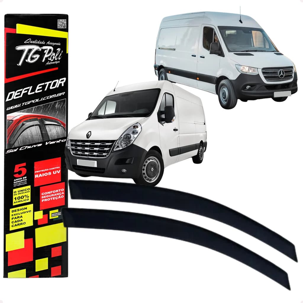 Jogo Calha de Chuva Defletor Daily Sprinter Master 2002 A 2024 2 Portas Original TG POLI