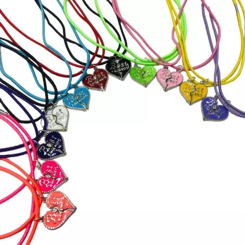 Colar Best Friends Amizade 2 Partes Varias Cores