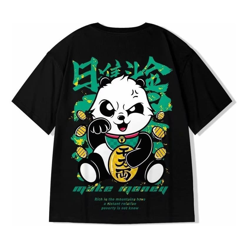 Camisa Camiseta Básica Panda Estilo Streetwear Unissex Lançamento 100% Algodão