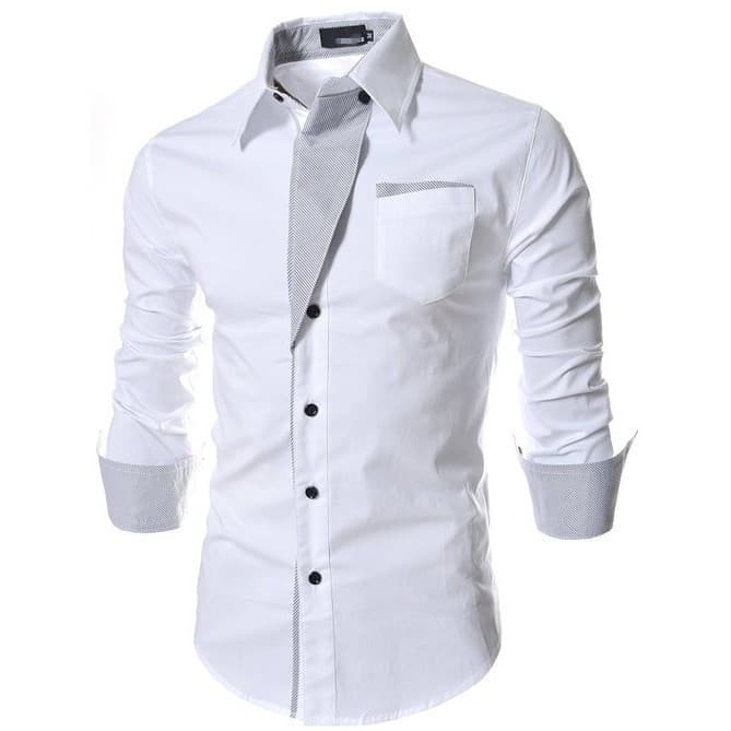 Camisa Social Masculina Algodão Manga Longa Slim Fit Luxo Pronta Entrega