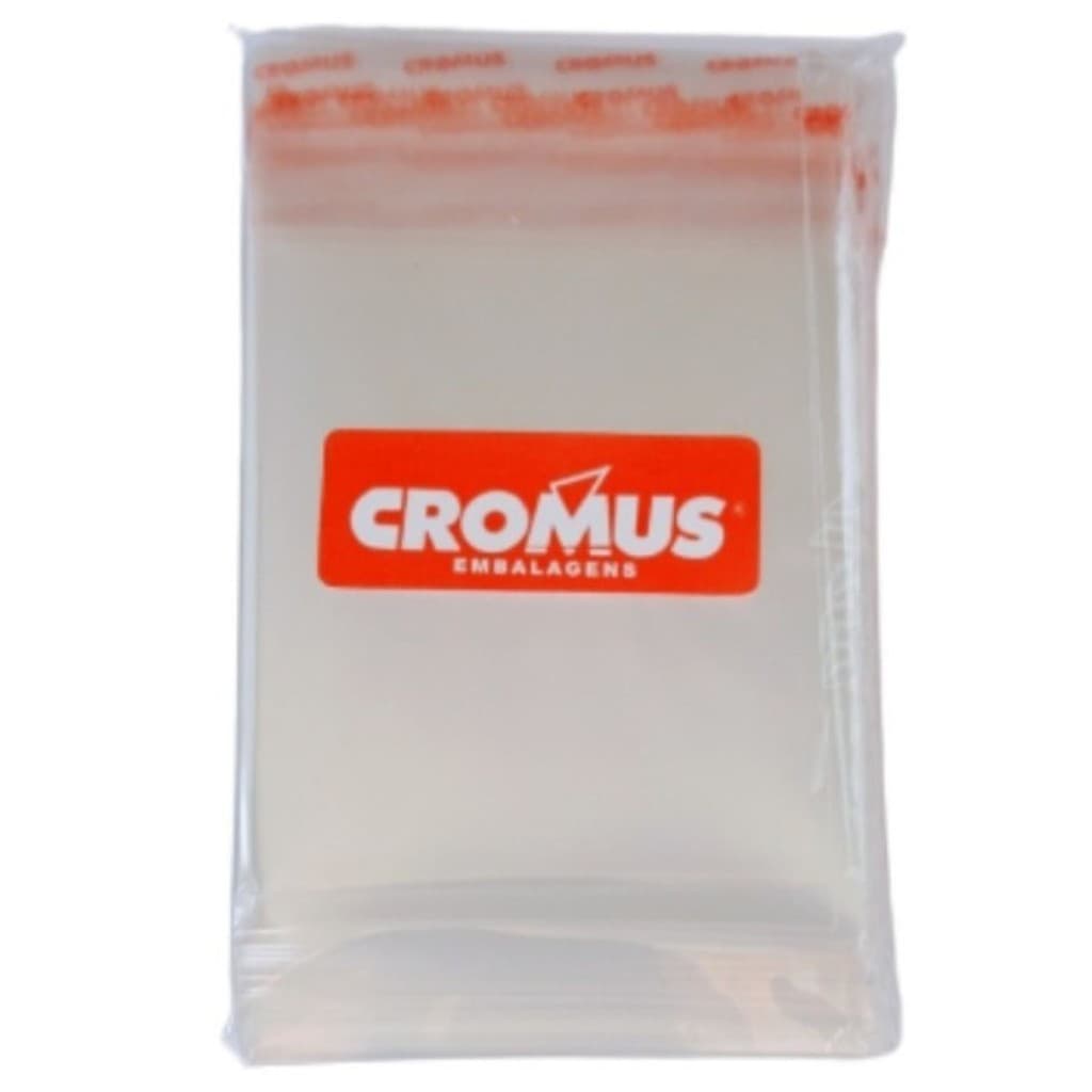 Saquinho Para Semijoia, brindes e mimos Transparente 6x7+aba adesiva contém 100 unidades Cromus