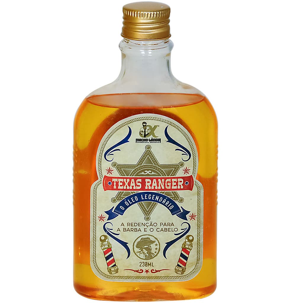 Óleo para Barba Profissional Macho Lândia Texas Ranger Hidratação 230ml