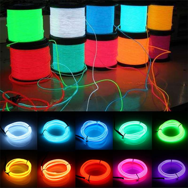 5V USB 2m 3m 5m Flexível Luz Neon Bola Vestido Decoração EL Cabo Luminoso Festa DIY Atmosfera À Prova Dwaterproof Água T