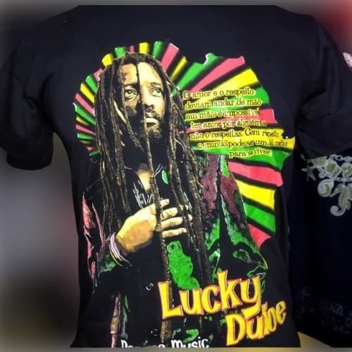 Camisas camiseta  Masculinas Bob Marley - Rei do Reggae, Tuff Gong, Lucky Dube - Alta Qualidade