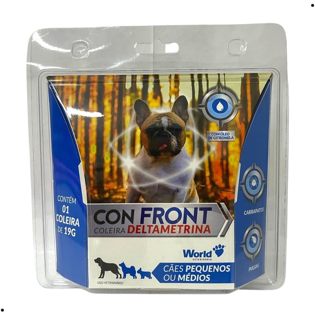 Con Front Coleira Antipulgas e Carrapatos Cães Pequenos e Médios 48cm