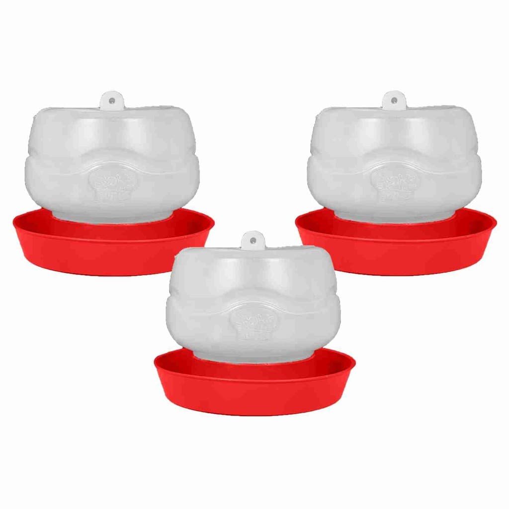 Kit 3 Bebedouro Para Aves Plastico Com Rosca 1,25 litros